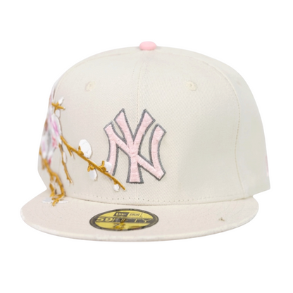 BEIGE/PINK NY "SAKURA" CAP